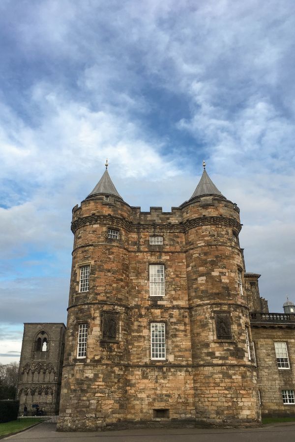 One of the wings of Holyrood Palace in Edinburgh. You can just see the entrance to the abbey to the left