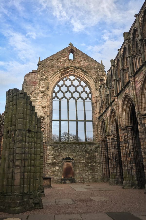 Interior of Holyrood Abbey in Edinburgh next to Holyrood Palace